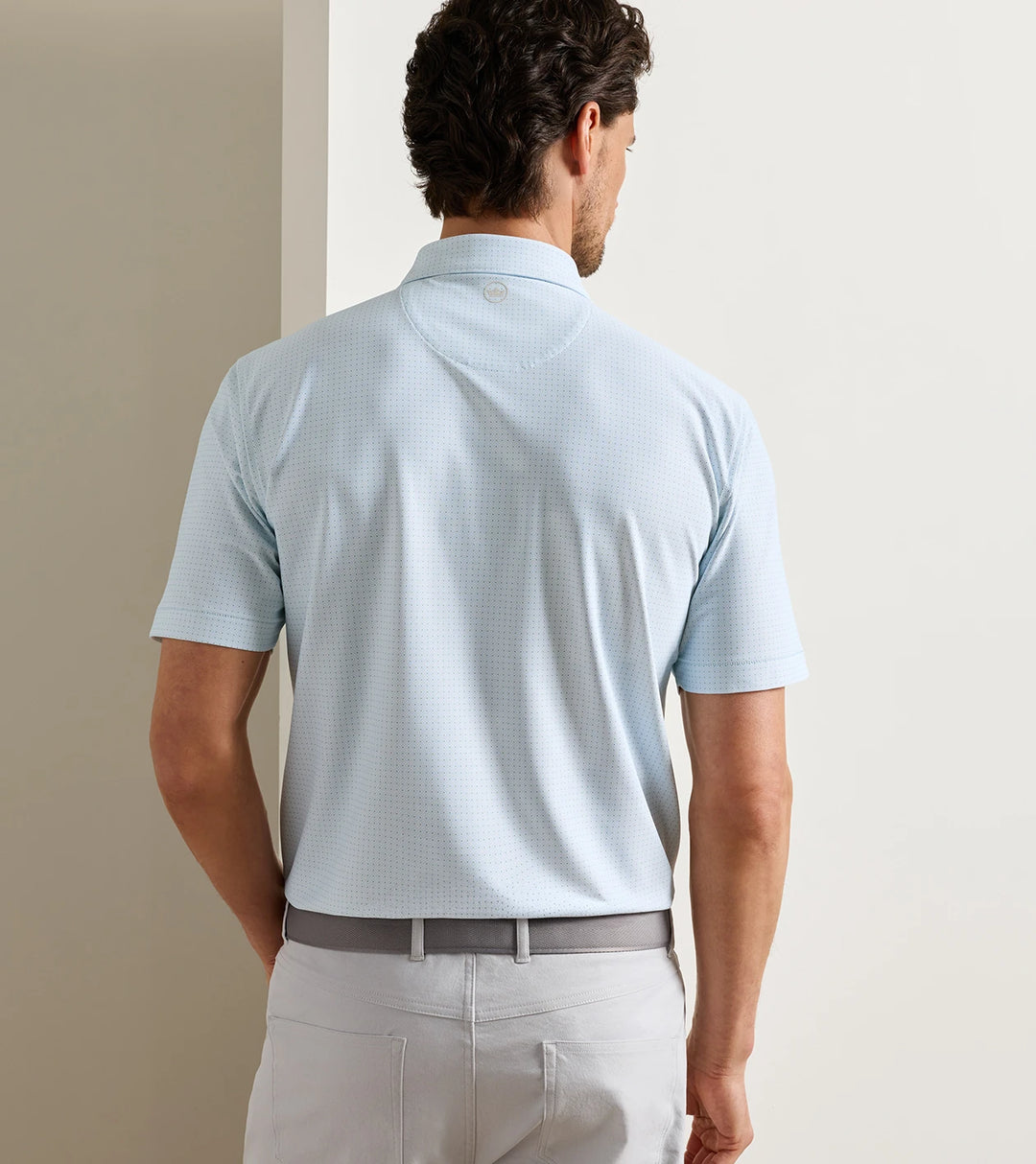 Peter Millar Mosaic Performance Mesh Polo: Pale Blue