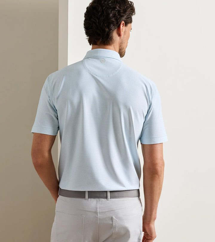 Peter Millar Mosaic Performance Mesh Polo: Pale Blue