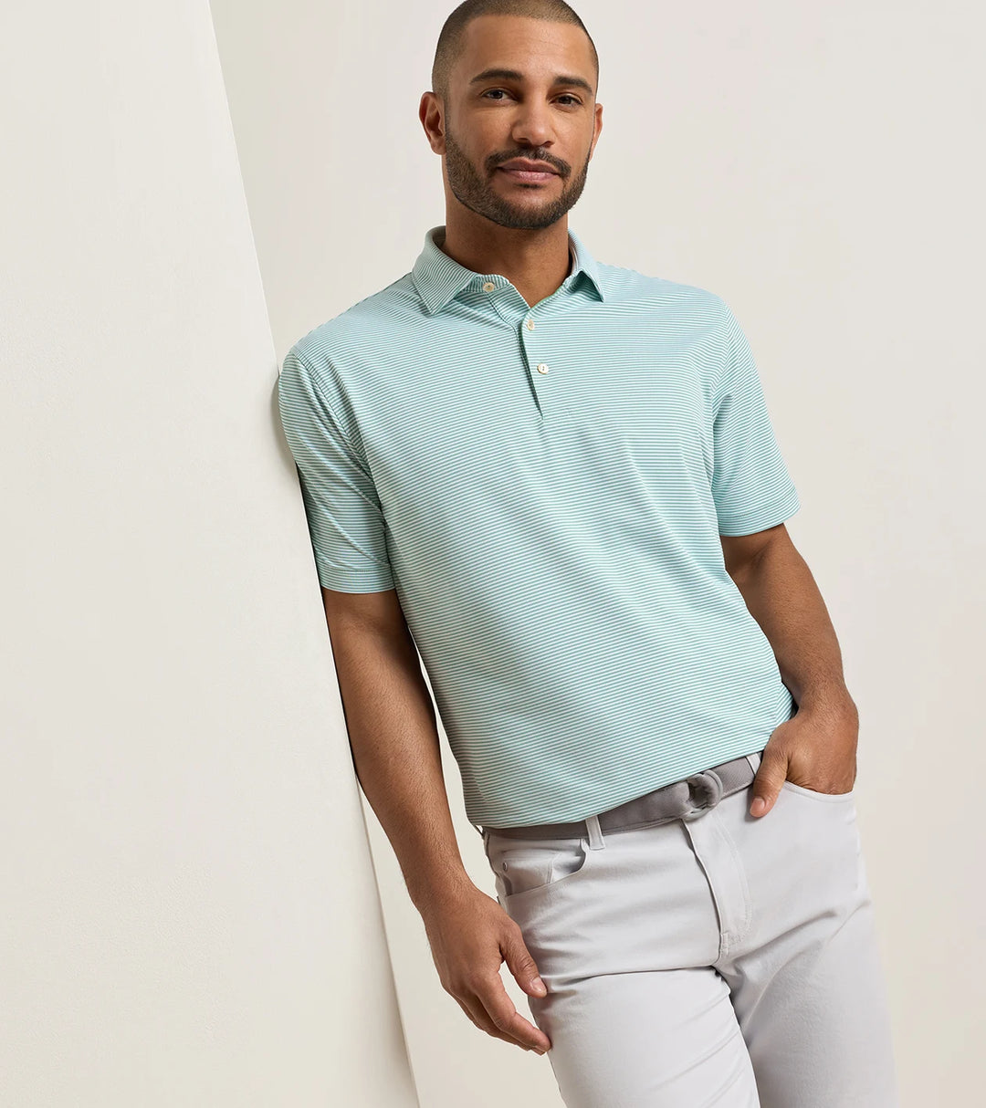 Peter Millar Candor Performance Mesh Polo: Fresh Mint