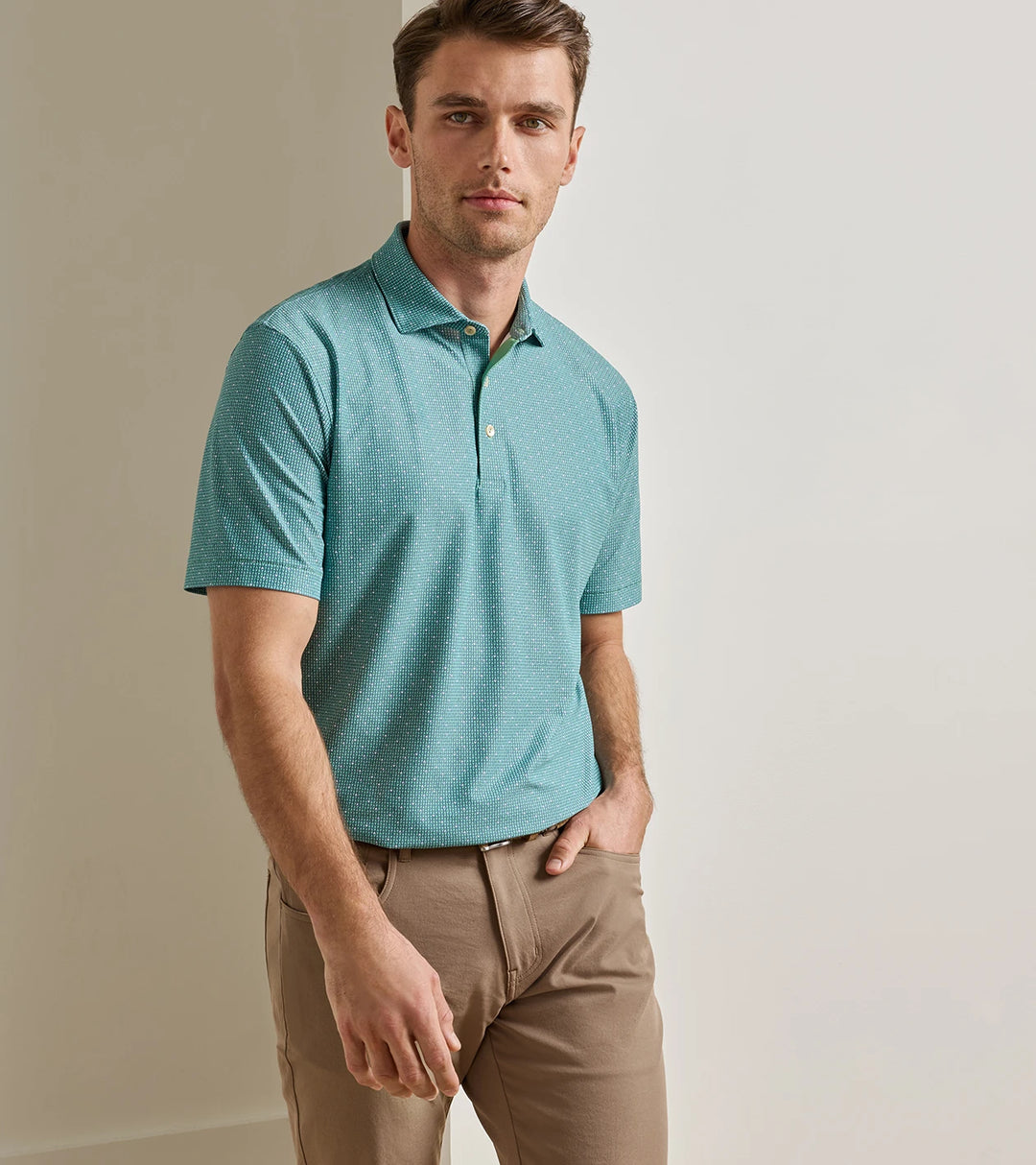 Peter Millar Dirty Martini Performance Mesh Polo: Fresh Mint
