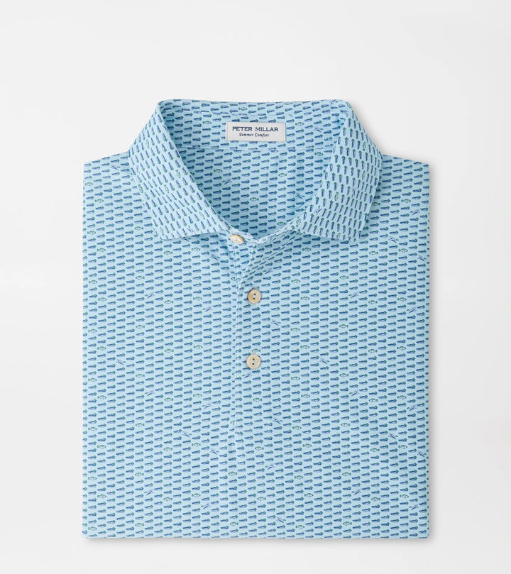Peter Millar Duck Season Performance Mesh Polo: Pale Blue