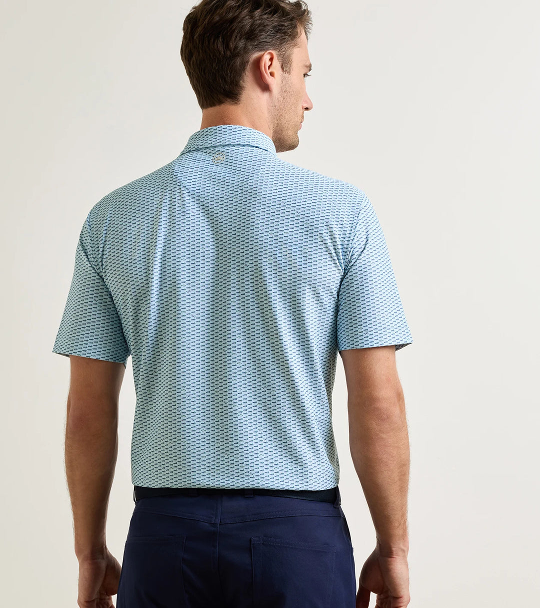 Peter Millar Duck Season Performance Mesh Polo: Pale Blue