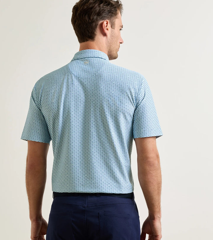 Peter Millar Duck Season Performance Mesh Polo: Pale Blue