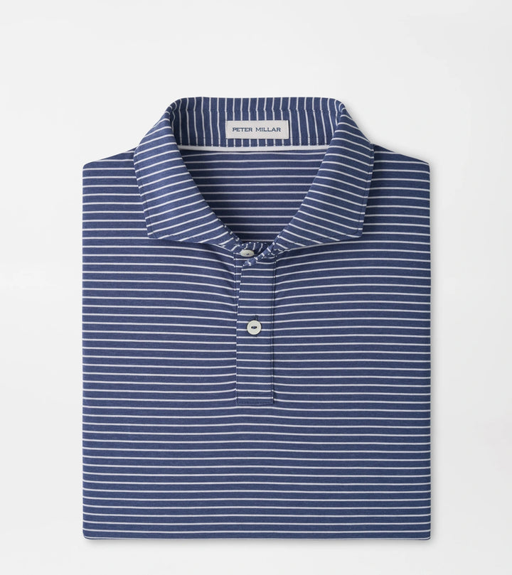 Peter Millar ETC Stripe Performance Jersey Polo: Bali Blue