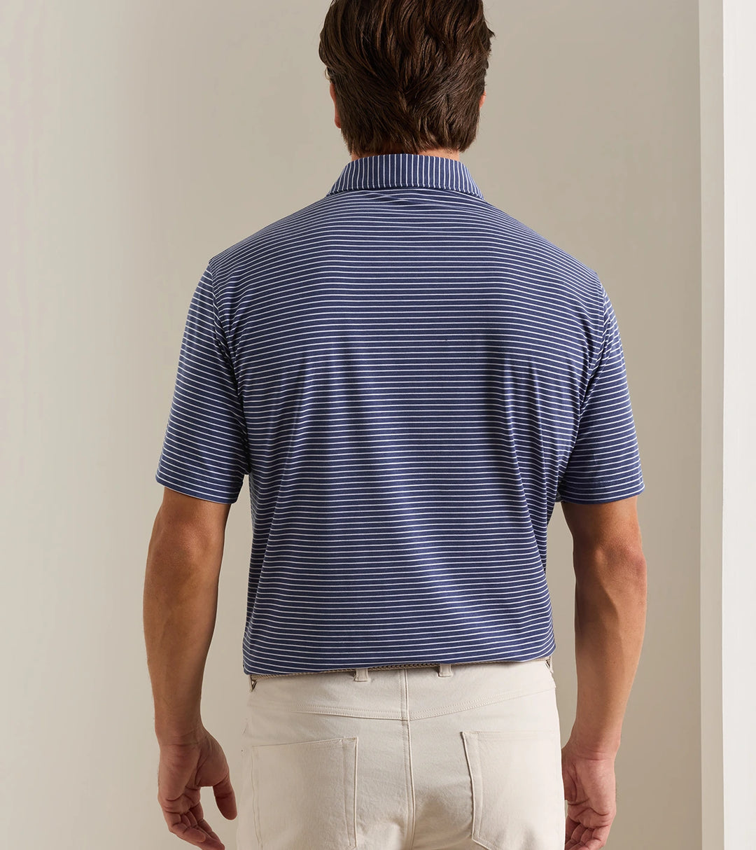 Peter Millar ETC Stripe Performance Jersey Polo: Bali Blue