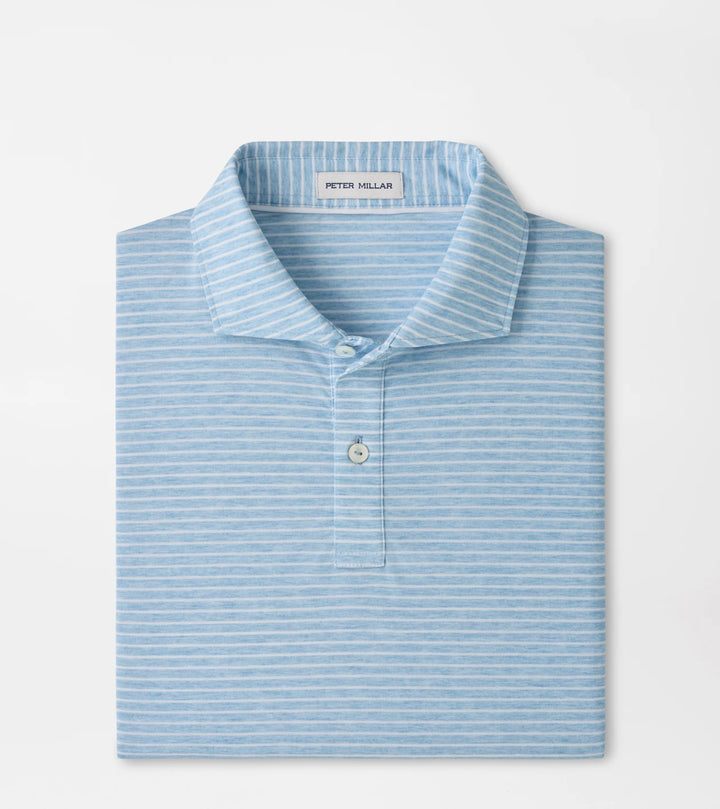 Peter Millar ETC Stripe Performance Jersey Polo: Cottage Blue