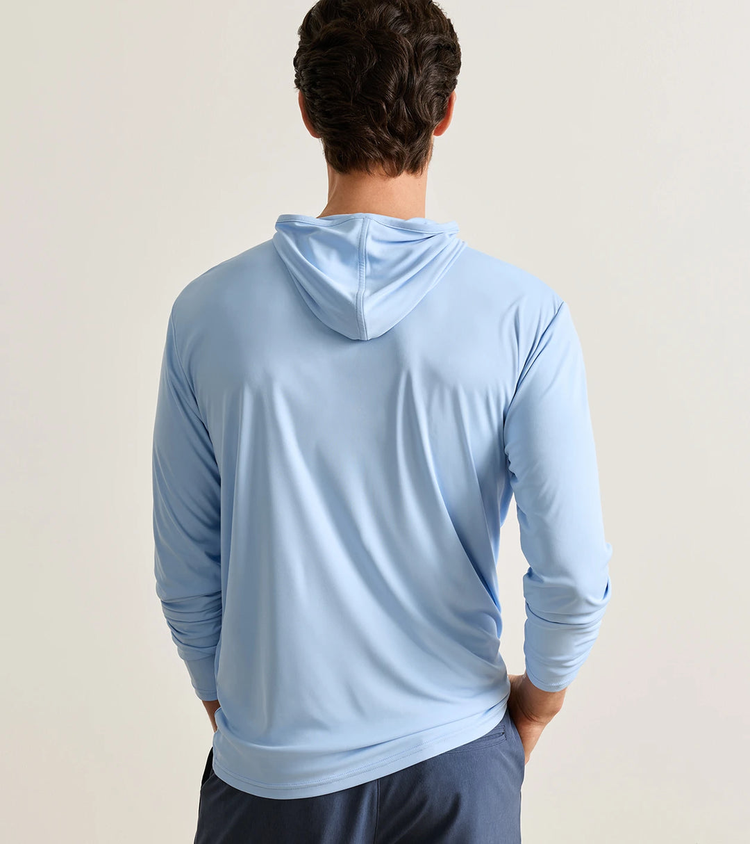 Peter Millar Featherweight Performance Sun Shirt Hoodie Lake Murray Dam Towers: Cottage Blue