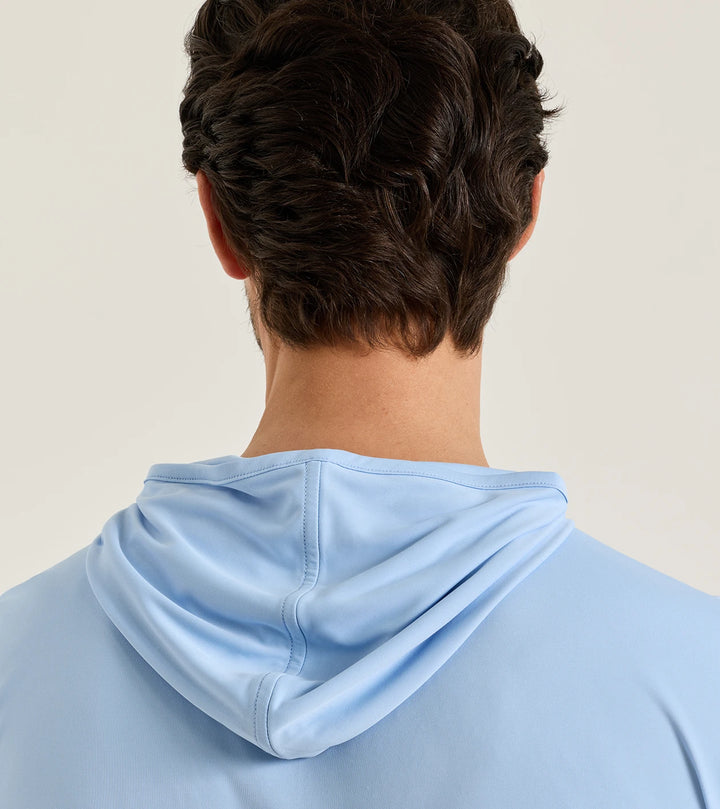 Peter Millar Featherweight Performance Sun Shirt Hoodie Lake Murray Dam Towers: Cottage Blue
