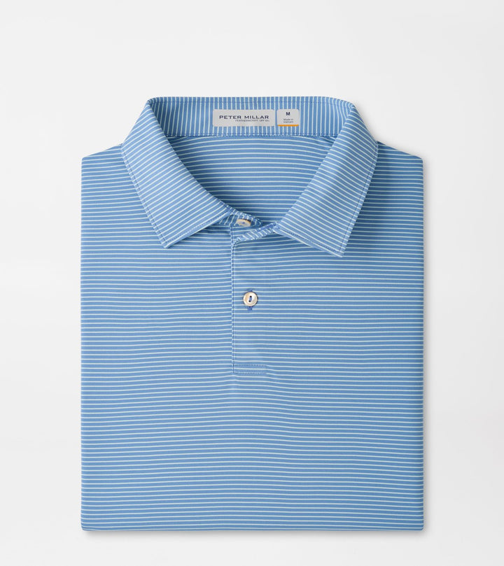 Peter Millar Featherweight Park Stripe Performance Polo: Hyper Blue