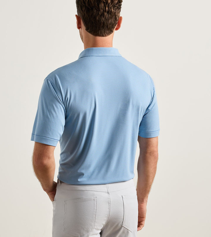 Peter Millar Featherweight Park Stripe Performance Polo: Hyper Blue