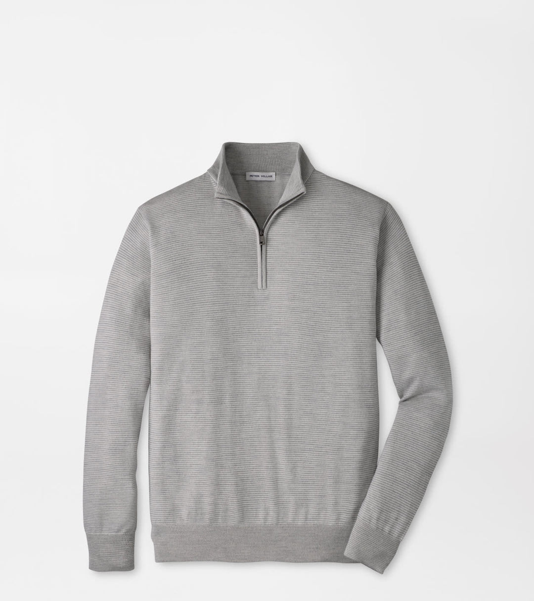 Peter Millar Canton Stripe Quarter Zip Sweater: Battleship Grey