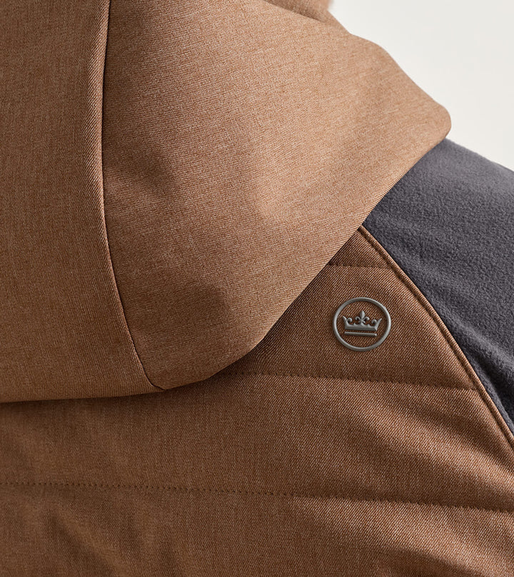 Peter Millar Parks Hybrid Hoodie Jacket: Dark Amber