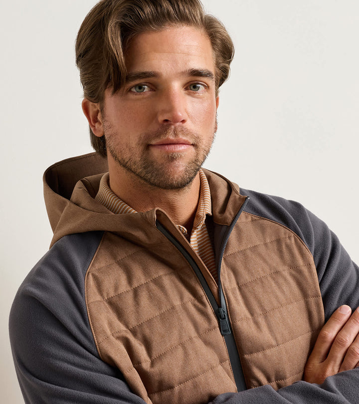 Peter Millar Parks Hybrid Hoodie Jacket: Dark Amber