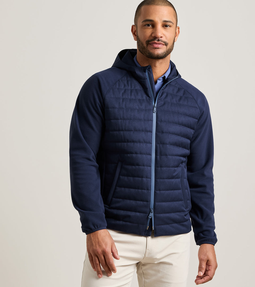 Peter Millar Parks Hybrid Hoodie Jacket: Navy
