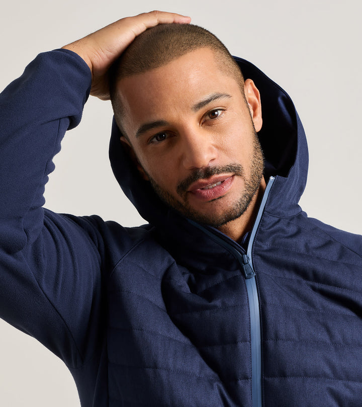 Peter Millar Parks Hybrid Hoodie Jacket: Navy