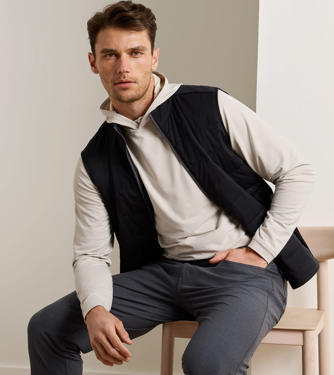 Peter Millar Fuse Hybrid Vest: Black