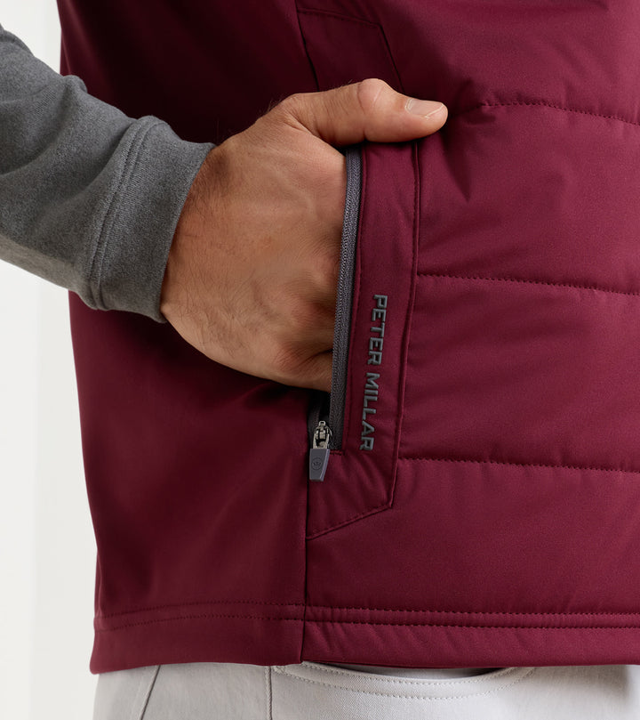 Peter Millar Fuse Hybrid Vest: Bordeaux