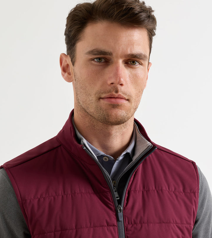 Peter Millar Fuse Hybrid Vest: Bordeaux