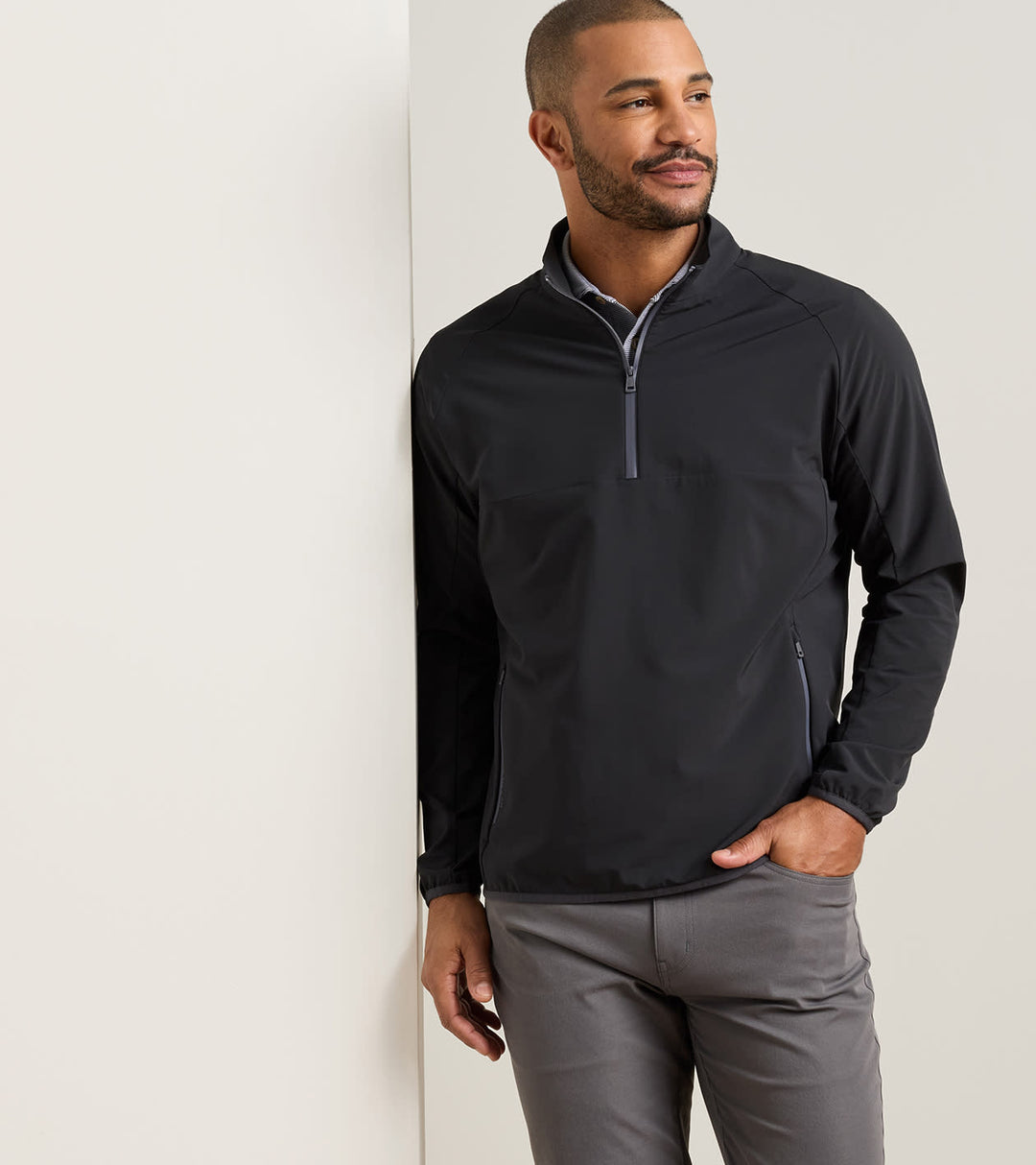 Peter Millar Gale Half-Zip: Black