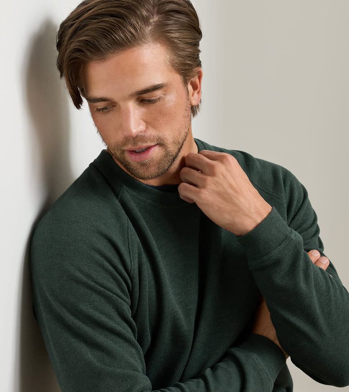 Peter Millar Crown Comfort Knit Crew: Pine Brook