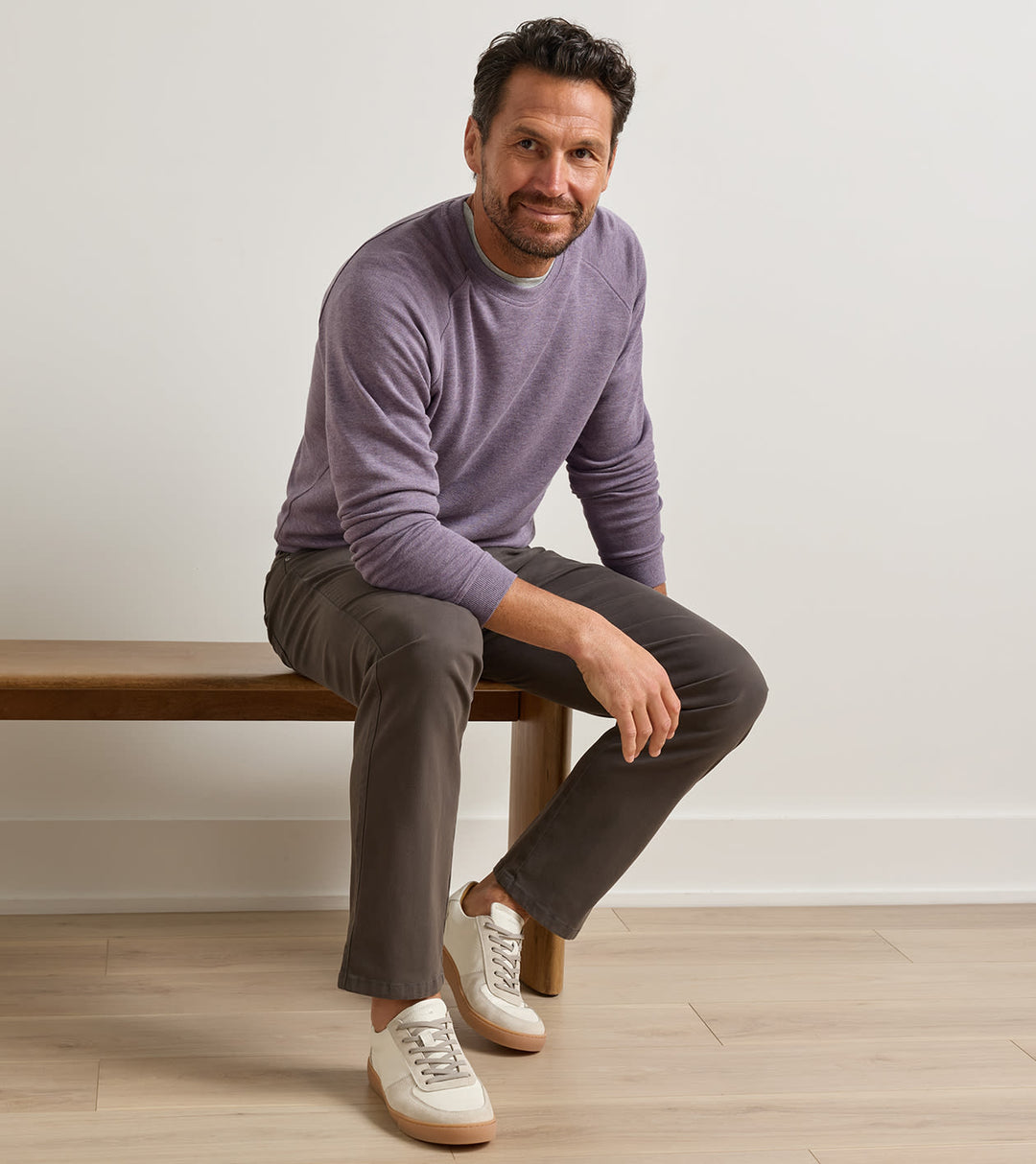 Peter Millar Crown Comfort Knit Crew: Purple Fig