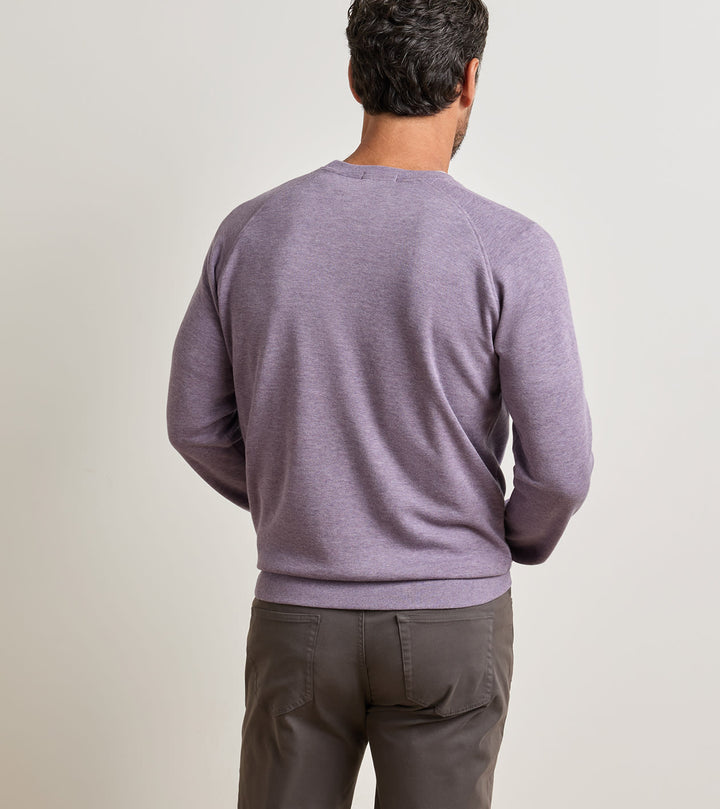 Peter Millar Crown Comfort Knit Crew: Purple Fig