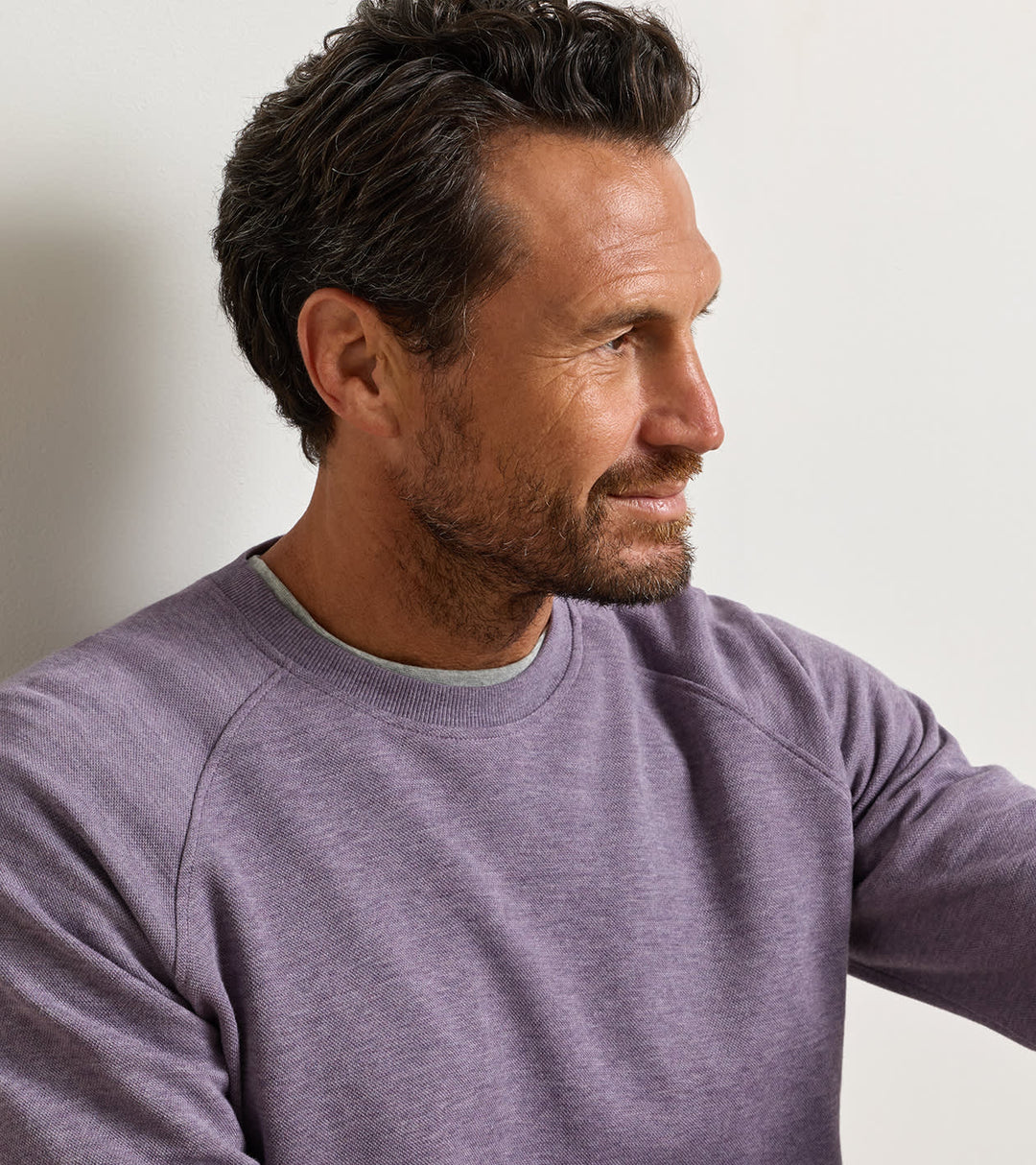 Peter Millar Crown Comfort Knit Crew: Purple Fig