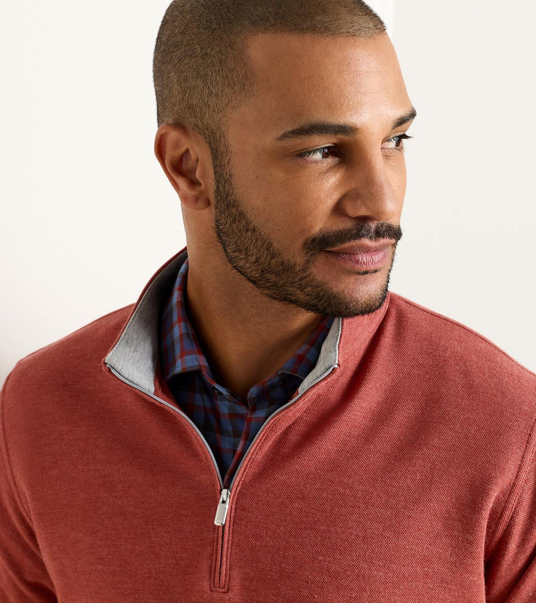 Peter Millar Crown Comfort Quarter-Zip Pullover: Burnt Orange