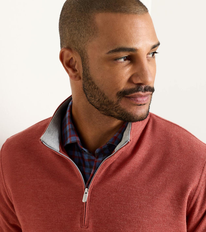 Peter Millar Crown Comfort Quarter-Zip Pullover: Burnt Orange