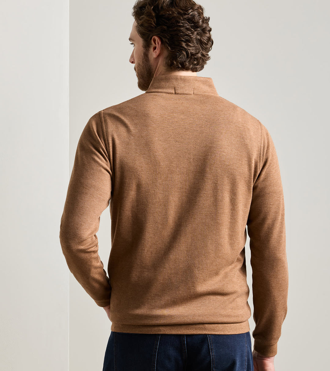 Peter Millar Crown Comfort Quarter-Zip Pullover: Dark Amber