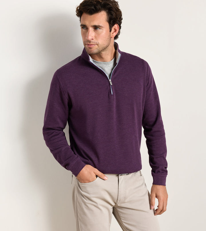 Peter Millar Crown Comfort Quarter-Zip Pullover: Grapeseed