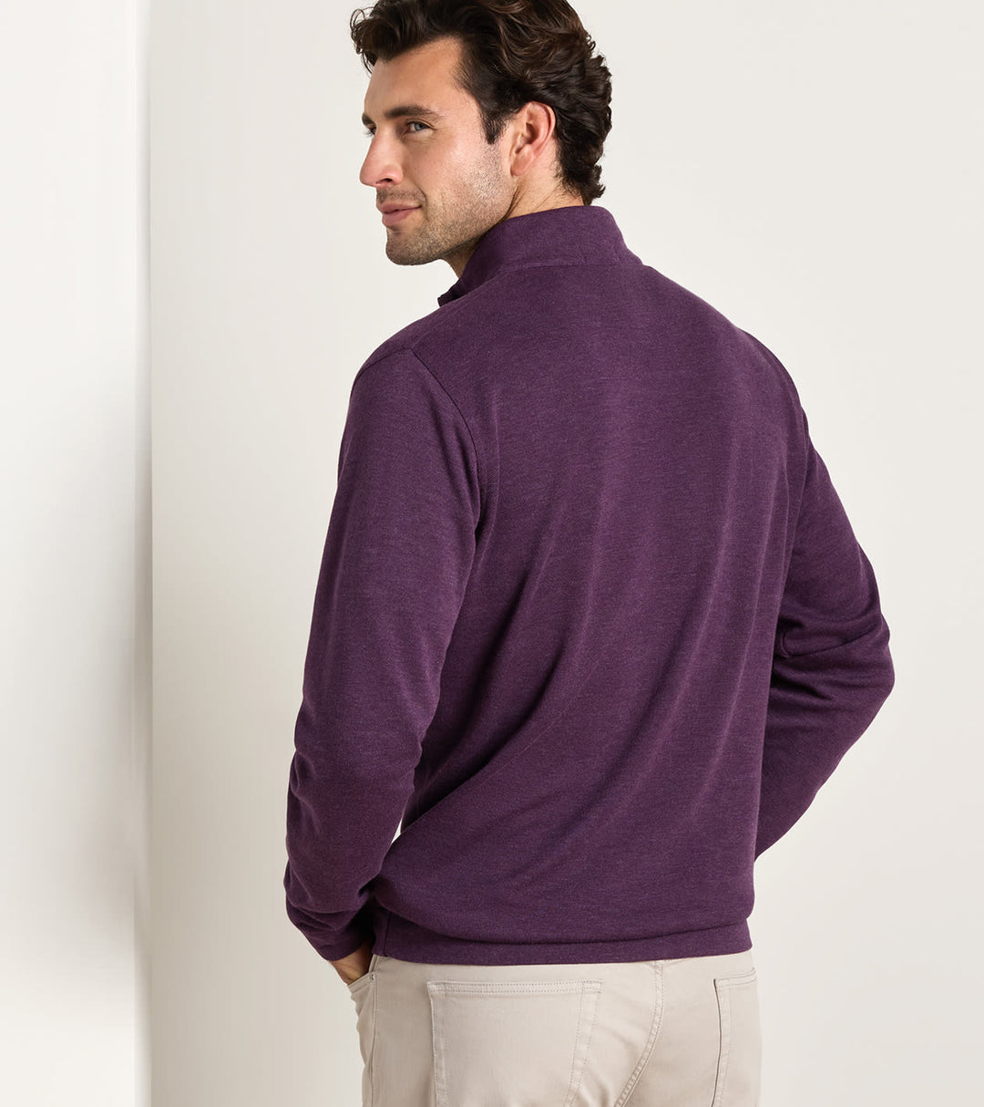 Peter Millar Crown Comfort Quarter-Zip Pullover: Grapeseed