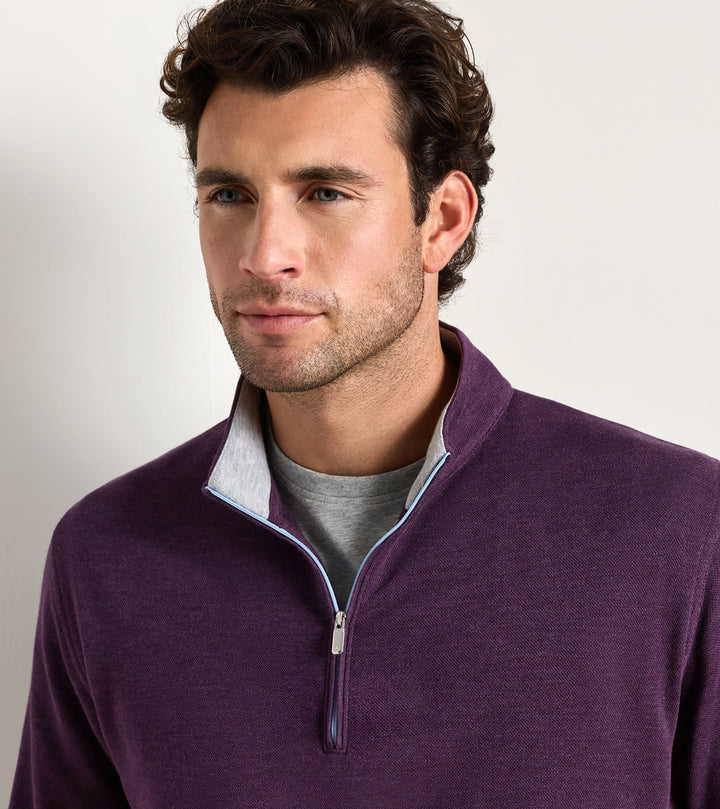 Peter Millar Crown Comfort Quarter-Zip Pullover: Grapeseed