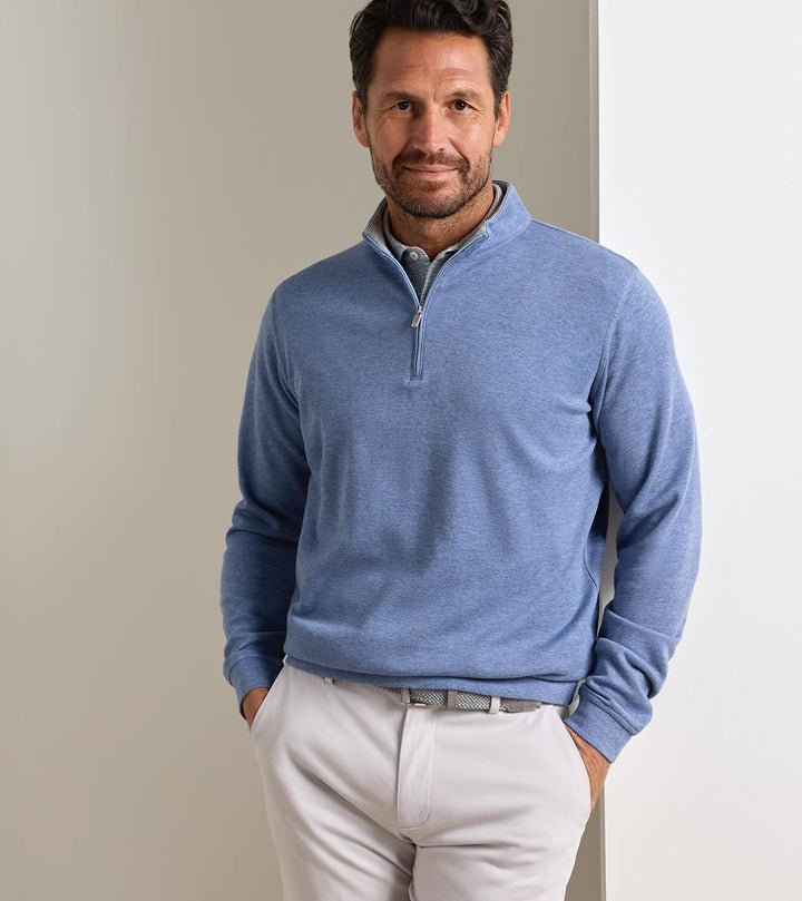 Peter Millar Crown Comfort Quarter-Zip Pullover: Summer Rain