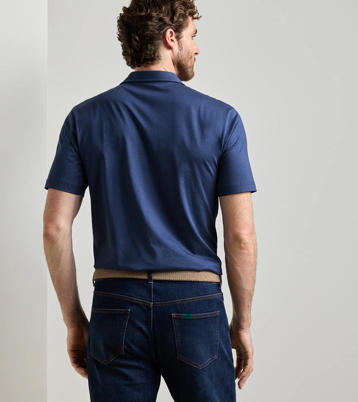 Peter Millar Crown Flex Cotton Short-Sleeve Polo: Atlantic Navy