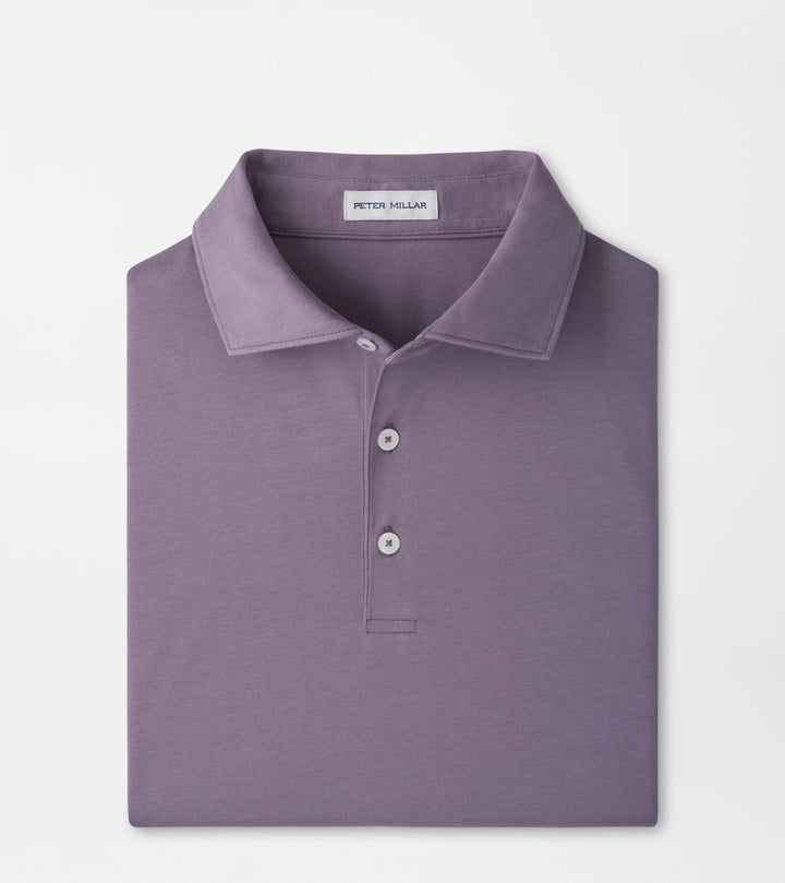 Peter Millar Crown Flex Cotton Short-Sleeve Polo: Purple Fig