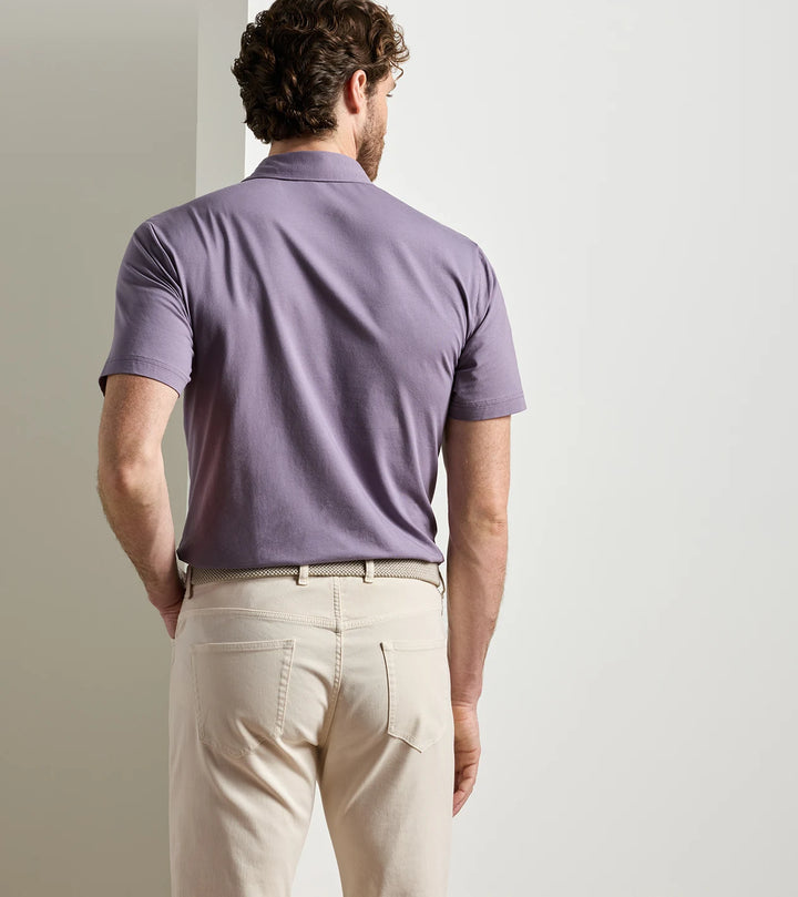 Peter Millar Crown Flex Cotton Short-Sleeve Polo: Purple Fig