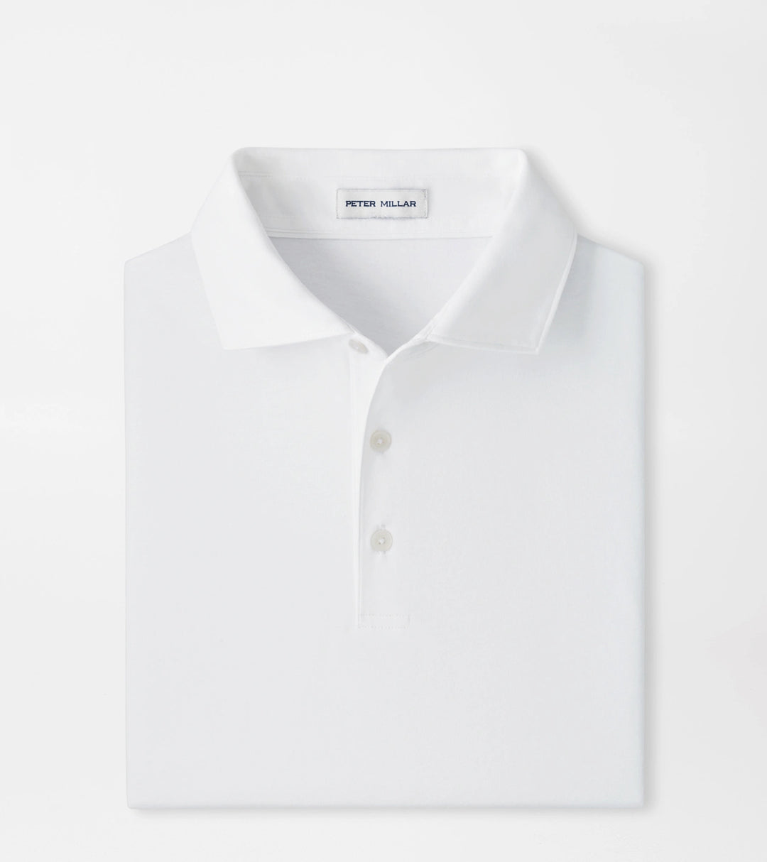 Peter Millar Crown Flex Cotton Short-Sleeve Polo: White