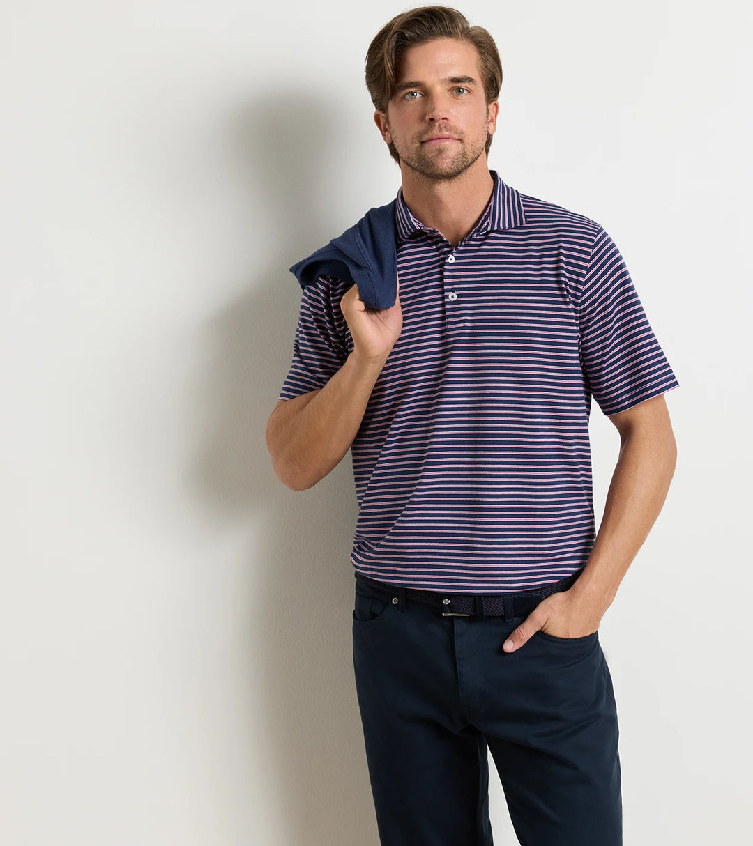 Peter Millar Tripp Crown Flex Cotton Short-Sleeve Polo: Atlantic Navy
