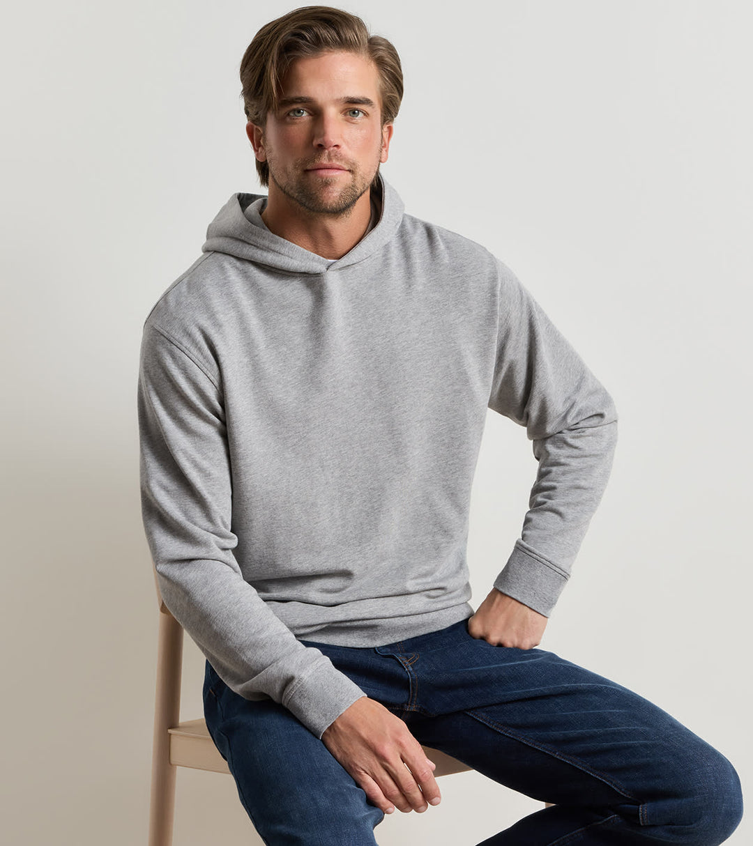 Peter Millar Oasis Pullover Hoodie: Gale Grey