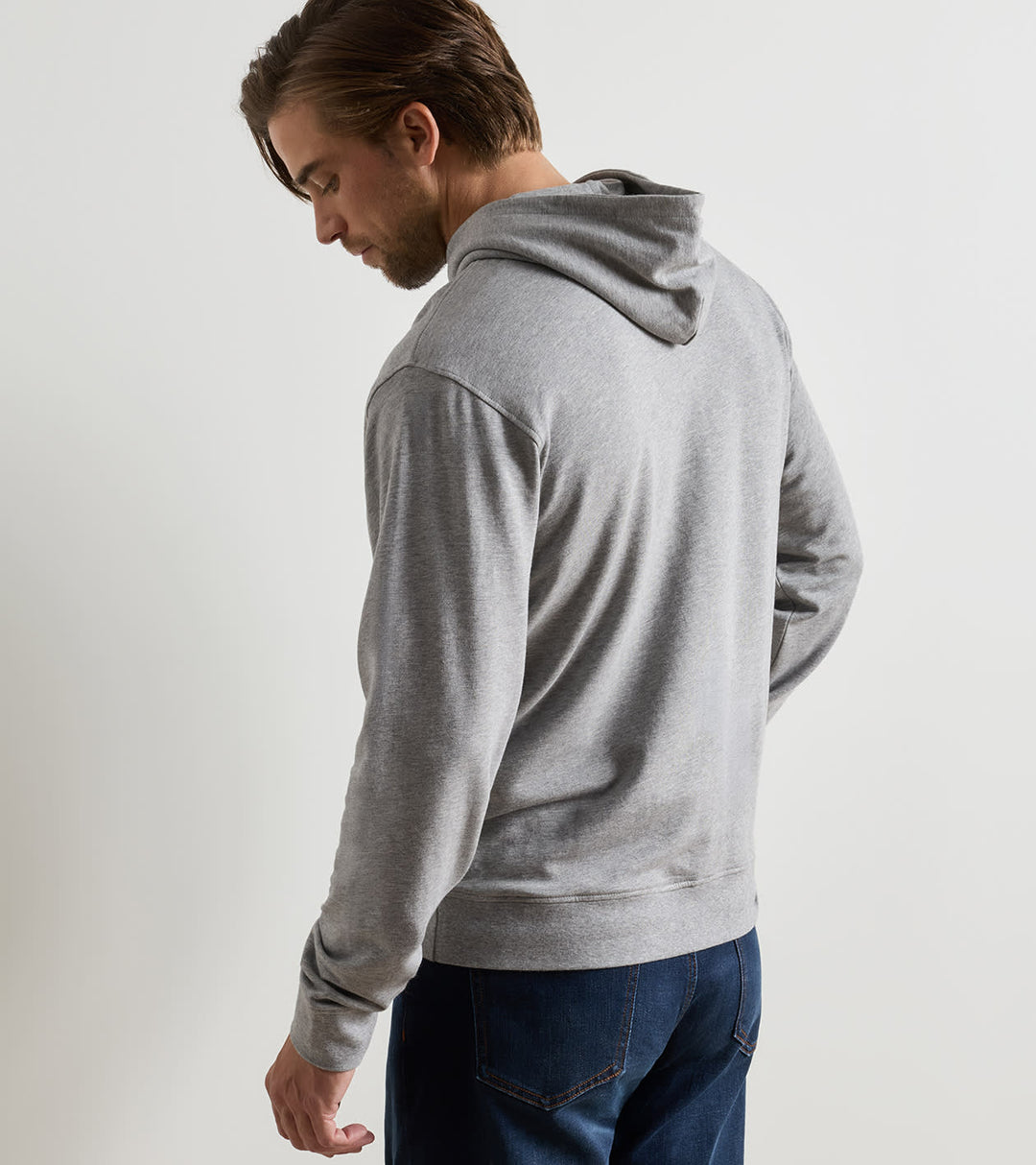 Peter Millar Oasis Pullover Hoodie: Gale Grey