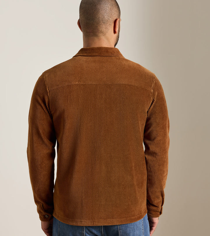 Peter Millar Corduroy Knit Chore Coat: Dark Amber