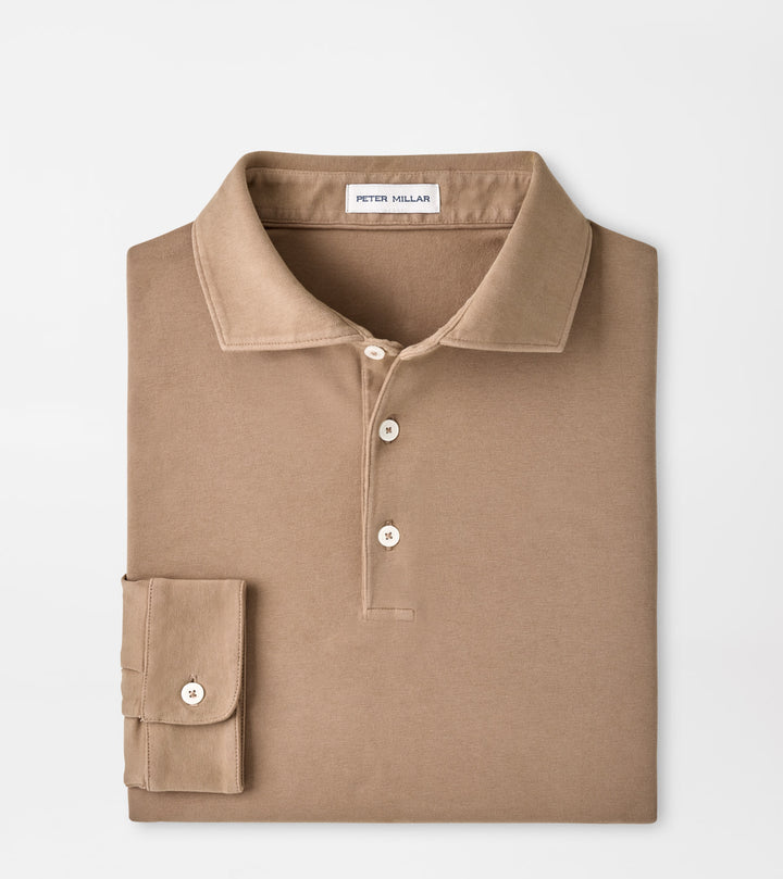 Peter Millar Crown Flex Cotton Long-Sleeve Polo: Sawgrass