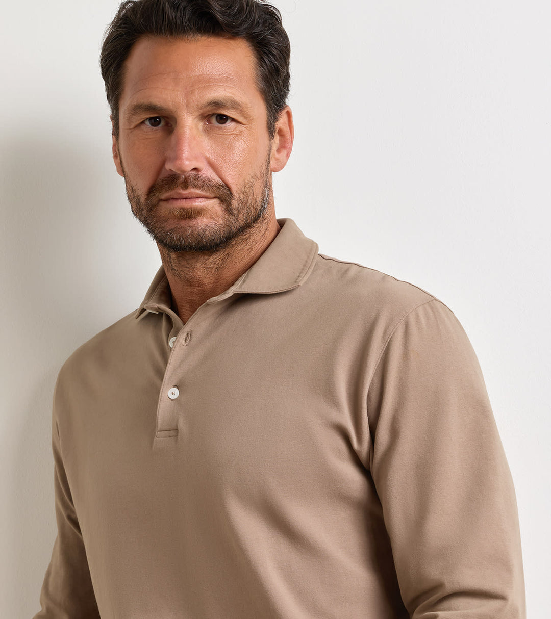 Peter Millar Crown Flex Cotton Long-Sleeve Polo: Sawgrass
