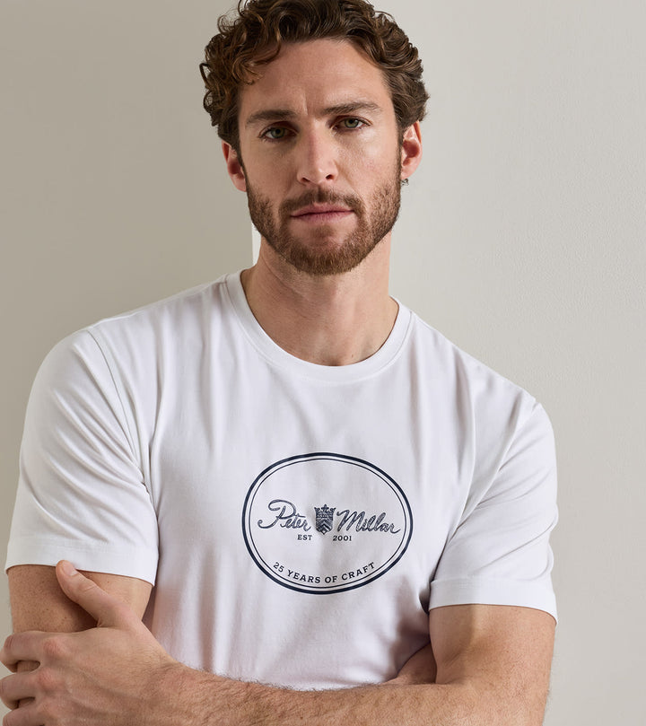 Peter Millar 25th Anniversary T-shirt: White