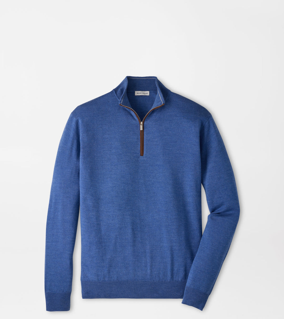 Peter Millar Autumn Crest Suede Trim Quarter-Zip: Crown Blue