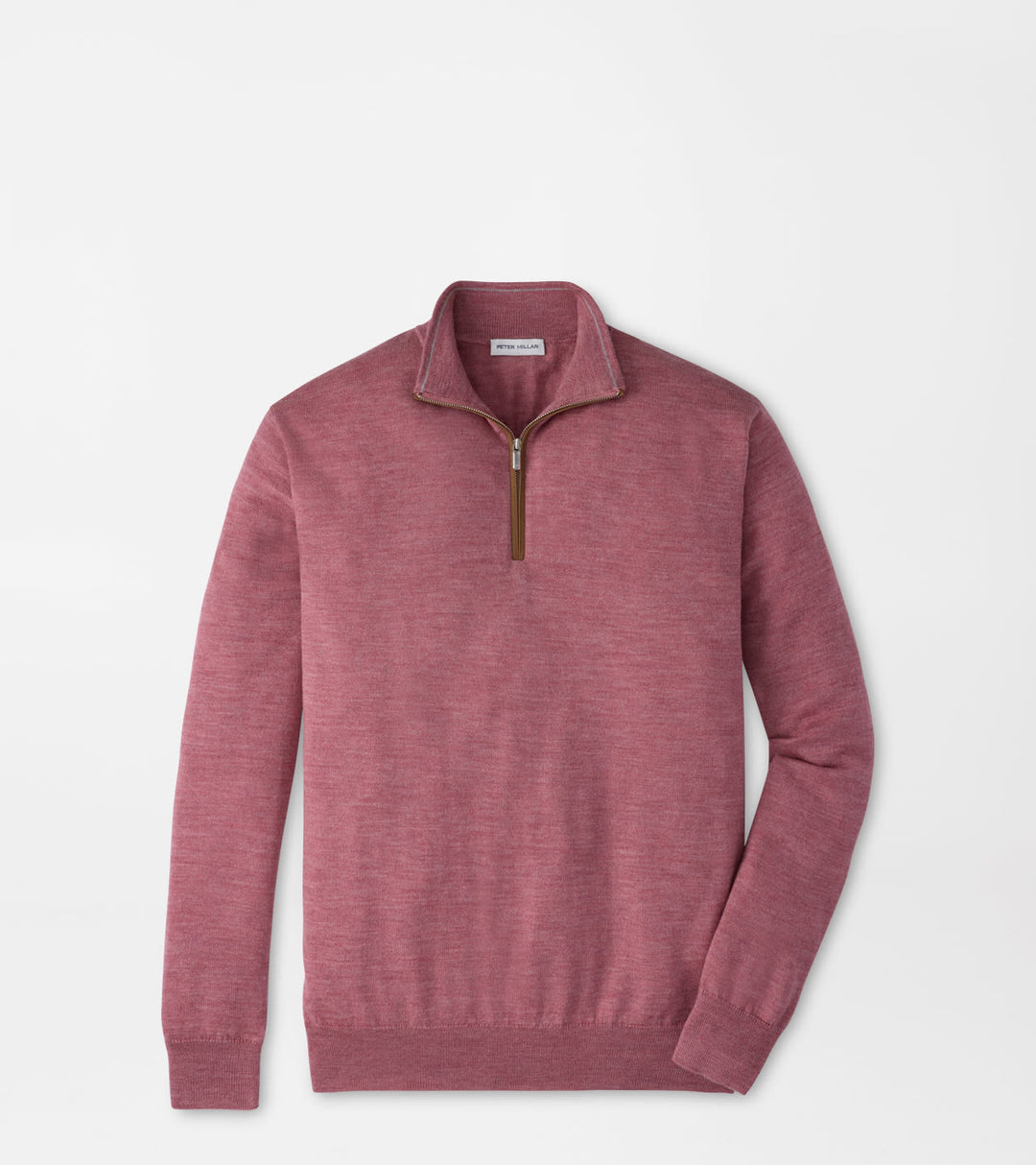 Peter Millar Autumn Crest Suede Trim Quarter-Zip: Dusty Rose