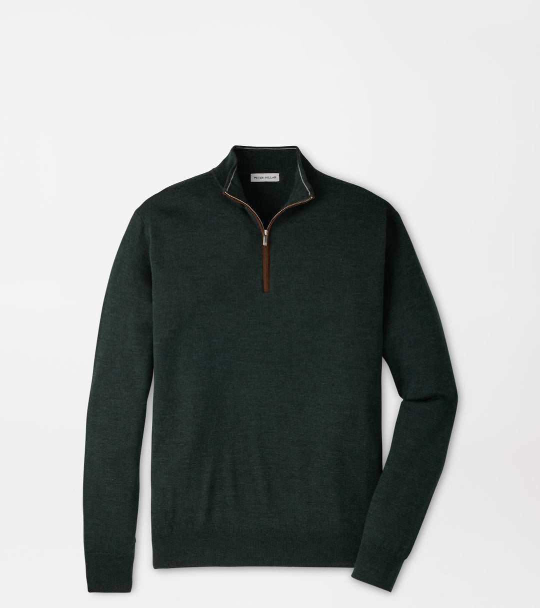Peter Millar Autumn Crest Suede Trim Quarter-Zip: Pine Brook