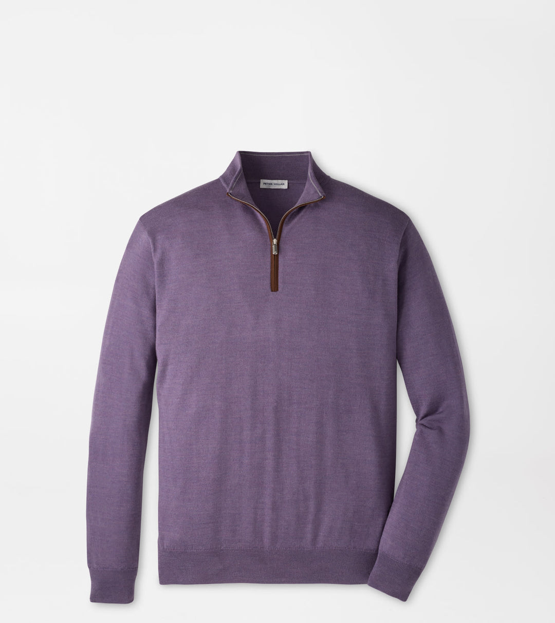 Peter Millar Autumn Crest Suede Trim Quarter-Zip: Purple Fig