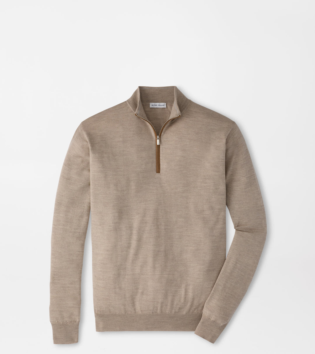 Peter Millar Autumn Crest Suede Trim Quarter-Zip: Stone